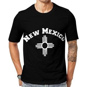 New Mexico Zia Symbol Heren Korte Mouw Grafisch T-shirt Ronde hals Print Casual Tee Tops 4XL