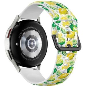 Sportieve zachte band compatibel met Samsung Galaxy Watch 6 / Classic, Galaxy Watch 5 / PRO, Galaxy Watch 4 Classic (Citroen 3) siliconen armband accessoire
