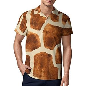 Giraffe Skin Heren Golf Polo-Shirt Zomer Korte Mouw T-Shirt Casual Sneldrogende Tees M