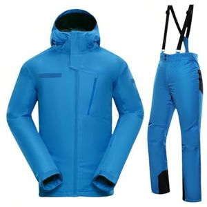 Snowsuit Two-Piece, Outdoor Ski Clothing, Winter Snowboarding Ski Suit, Windproof Ski Suit, for Winter Outdoor Mountain Sports,Blue set,165cm