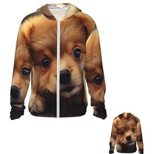 NONHAI Heren zonbescherming jas UPF 50+ volledige rits lange mouw UV hoodie shirt puppy dames outdoor jas, zwart, klein