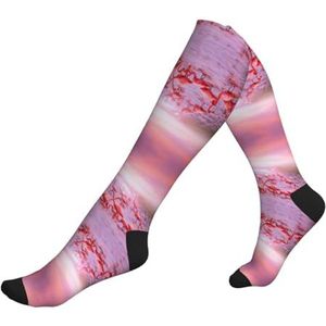 DEXNEL Roze Flamingo's Compressie Sokken Voor Mannen Vrouwen 20-30 Mmhg Compressie Sokken Voor Sport Ondersteuning Sokken, 2 Zwart-2, Eén Maat