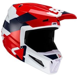 Leatt 2.5 Tricolor Motorcross helm (White/Red/Blue,XXL (63/64))