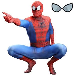 Superheld Kostuum voor Kinderen Volwassenen Spider Man Cosplay Bodysuit voor Jongens Mannen Spidey Rollenspel Jumpsuit met Masker voor Halloween Carnaval Gemaskerd Feest,Spider Man-190~200cm