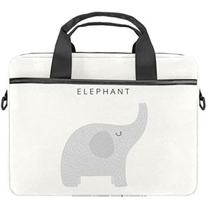 Leuke Olifant Laptop Schouder Messenger Bag Crossbody Aktetas Messenger Sleeve voor 13 13.3 14.5 Inch Laptop Tablet Beschermen Tote Bag Case, Meerkleurig, 11x14.5x1.2in /28x36.8x3 cm