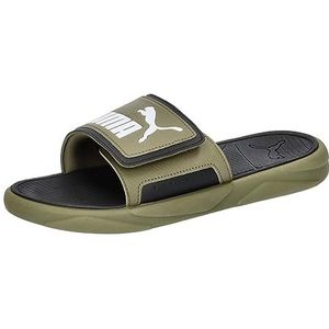 PUMA Royalcat Comfort Slide sandalen, uniseks, voor volwassenen, Olive Drab PUMA Wit PUMA Zwart, 49.5 EU