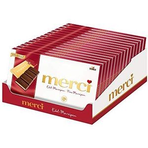 merci Tafelchocolade edel-marsepein (15 x 112 g) / 4 kleine, fijne tasjes