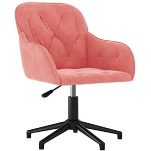 vidaXL Kantoorstoel draaibaar fluweel roze