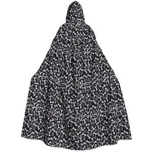 Bxzpzplj Hond Puppy Paw Print Mystieke Hooded Mantel Voor Mannen & Vrouwen, Halloween, Cosplay En Carnaval, 185 cm