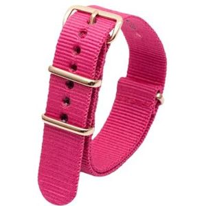 zyimodl 18mm-24mm Vrouwen Effen Kleur Nylon Geweven Horloge Band Met Rosegold Pin Gesp, 20mm, Nylon