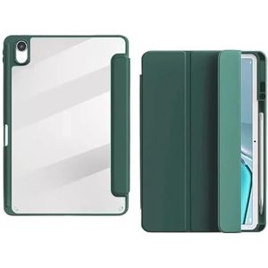 Helder acryl tablethoes geschikt for Huawei Matepad Pro 10.8 MRX-W09 2021 (10,8 inch) met potloodhouder 3-voudige standcover(Gray)