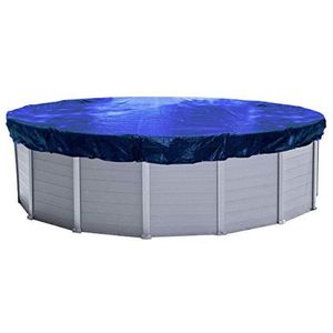 Quick Star Afdekzeil voor zwembad, rond, diameter 460 cm, voor zwembaden van 366-400 cm diameter. Winterdekzeil zwembadafdekking 200 g/m2 blauw