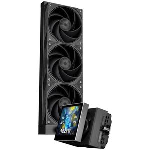 TR-Thermalright Stream Vision 360 Black Liquid CPU-koeler, 3,5 inch IPS LCD-scherm met 680 x 480 resolutie, magnetisch, koude kop met ingebouwde ingebouwde ingebouwde ventilator, 360 mm koeler, voor
