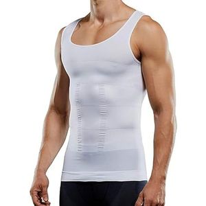 BLEDD Shaperluv Tanktop voor heren, corrigerende tanktop, thermisch compressieshirt (kleur: wit, maat: L)