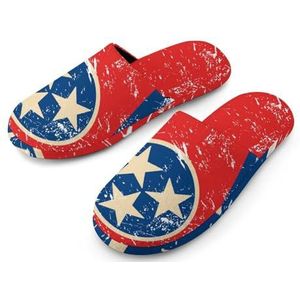 Tennessee State Flag2 Pantoffels voor dames, met volledige print, warme antislip rubberen zool, huisschoenen voor binnenhotel 38-39 (7-8)