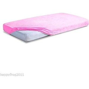 SUPER SOFT bed babybedje gepast TERRY bed SHEETS 100% katoen 2 maten 10. Pink 60 x 120 cm.