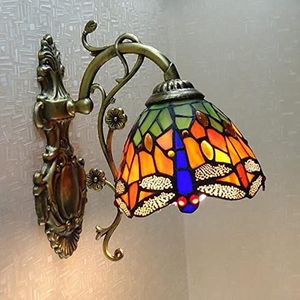 Tiffany Stijl Wandlamp Platteland Oranje Glas Wandlamp LED Verlichting Gang Wandlamp Slaapkamer Woonkamer Keuken Eiland