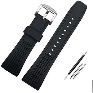 For Seiko for VELATURA for SRH 006 for 013 for SPC007J1 for SNAE17 26mm Zwart Siliconen Sport Band 26mm mannen Rubber Horlogeband Horloge Accessoires (Color : Black Silver, Size : 26mm)