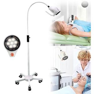 10W LED Medische Onderzoekslamp, Mobiele Chirurgische Onderzoekshulplamp, Hoogte Verstelbaar, 360° Rotatie Vloerstandaard Type Lamp voor Gynaecologie Poliklinische Stomatologie