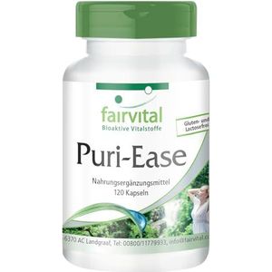 Fairvital Puri-Ease - met selderijzaad, alfalfa, bromelaïne, vitamine C, kurkuma en nog veel meer. - 120 capsules - getest op kwaliteit en hoge dosering - 100% veganistisch - Made in Germany