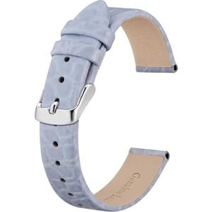 Jeniko Lederen Horlogeband For Dames Vrouwen 8mm 10mm 12mm 14mm 16mm 18mm 19mm 20mm Vervanging Band Roestvrij Gesp(Color:Light Purple-Silver,Size:10mm)