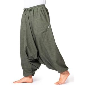 PANASIAM Aladin pants cotton 'Lini', olive green, L
