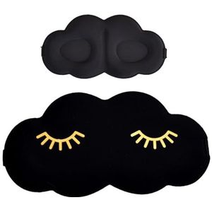 Slaapmasker in wolkenvorm, dubbelzijdige oogafdekkingen om te slapen, schuimstof, wolkvorm, lichtdicht, van zijde, ademend, met