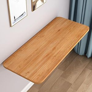 WWERTYY Wandgemonteerd bureau, wandgemonteerde klaptafel voor kleine ruimtes, opvouwbaar bureau kleine ruimte hangend bureau perfecte aanvulling op thuis/kantoor/keuken en eetkamer (gouden eikenkleur,