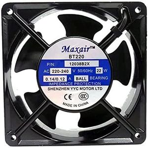 LMNCBVYA Maxair 12038B2X 120mm Cooling Fan - 22W 220-240V Fan for Efficient Cooling Solutions