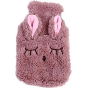 Warmwaterkruik Gezellige Herbruikbare Winter Warm Warmte Handwarmer PVC Stress Pijnverlichting Therapie Warmwaterkruik Tas Zachte Konijn Handverwarmende Zak Warm Water Bag (Ondiep Bruin)
