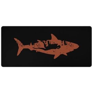 Scuba Diver Shark Mode Bureau Muismat Antislip Gaming Muismat Accessoires Decor 40 x 90 cm