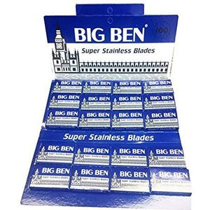 100 scheermesjes Big Ben super roestvrij staal