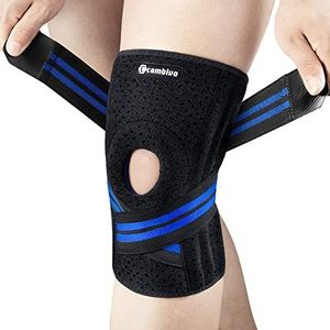 CAMBIVO Kniebrace Mannen en Vrouwen, Verstelbare Kniebandage met Patella Gel Pads en Zijstabilisatoren, Orthopedische Kniesteun, Knieondersteuning voor Meniscusscheuren, Kniepijn, ACL, Sport