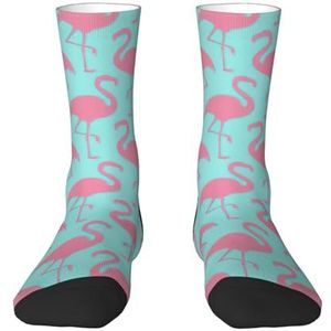 Roze Flamingo Volwassen Grappige 3d Sokken Crew Sokken Nieuwigheid Sokken Gag Cadeaus, Zachte Gezellige Sokken., 2 Zwart-2, Eén Maat