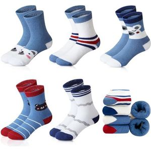 Domee Wintersokken met pluche voering, katoen, voor kinderen, 5 paar, Beer, 24-25