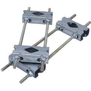 Dubbele slangklemmen voor HQ stalen mast, 30 cm, houder voor buis of mast tot 64 mm, verzinkt staal, voor satelliet- en DVB-T2-antenne, LTE-antenne, parasol, weerstation