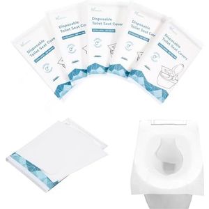Toiletzitting, toiletbrilhoes, 50 stuks, wegwerp toiletpads, in water oplosbaar, toiletbril, papieren onderlegger, vaatwasmachinebestendig, voor reizen, zakenreizen (46x38)