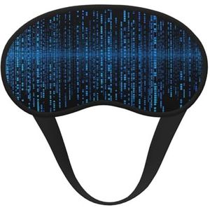 Slaapmasker voor zijslaper zijden slaapmaskers met elastische band, super zachte oogslaapschaduwhoes, de blauwe binaire matrix, verduisterend nachtblinddoek voor dames en heren, reizen