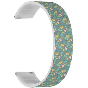 Solo Loop band compatibel met Garmin Vivoactive 5, Vivoactive 3/3 Music, Approach S12/S40/S42 (Rabbits Chicken) Quick-Release 20 mm rekbare siliconen band band accessoire, Siliconen, Geen edelsteen