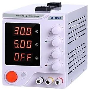 Desktopvoeding Switching DC Voeding Laboratorium Verstelbare 30v 10A Lcd-scherm Bench Stroombron Regulator 4-cijferige Digitale Display Kortsluitbeveiliging, bescherming tegen overbelasting(Color:SS-1