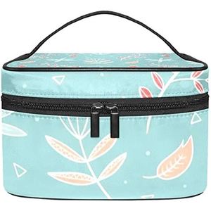 Blauwe aardbeien make-up organizer tas, reismake-up tas organizer case draagbare cosmetische tas voor vrouwen en meisjes toiletartikelen, Meerkleurig, 22.5x15x13.8cm/8.9x5.9x5.4in