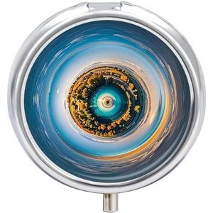 Ronde pillendoos 3 compartimenten draagbare medicijnpillendoos één maat pillendoos voor zakpillenorganisator en vitaminecontainers voor reizen