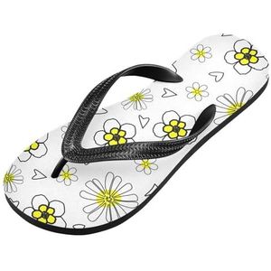 LI ZHI XIN Volwassen Zomer Flip Flops Indoor Outdoor Slippers House Schoenen Met PVC Antislip Zool Bloemenpatroon, Meerkleurig, X-Small
