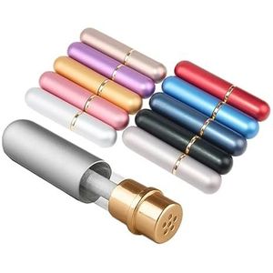 Multi-Color Aluminium Essentiële Olie Inhalator Buis Leeg Hervulbaar Aluminium en Glas Persoonlijke Neusinhalatoren Set met Katoenen Wicks (10-stuks)