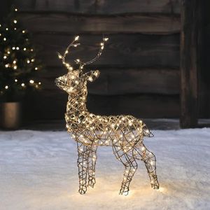 Lights4fun - Studley - Kerstverlichting - Bruin - Led-rendier 56 cm met Timer voor Binnen en Buiten