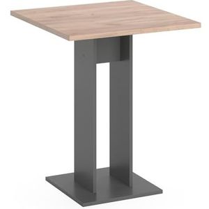 Vicco Eettafel ""Ewert"", Antraciet/Krachtige eik goud, 65 x 65 cm