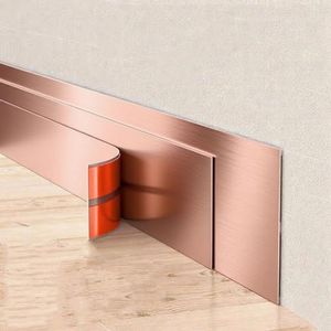 QIPN 10ft Zelfklevend Gemetalliseerd Molding Trim Frame, Spiegelachtig/Geborsteld Metalen Strip Decal voor Muur Plafond Vloer Kast Tegel Rand (Grootte: Breedte 10cm/3,93 inch, Kleur: Geborsteld Rose