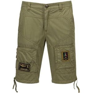 Aeronautica Militare Heren Bermuda Anti-G in Gabardina 241BE041CT1122 8057630221345, Groen, 48W