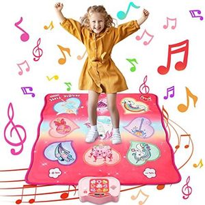 Eenhoorndansmat Speelgoed, 3 Uitdagingsmodi Speelmat, Led-display Muzikale Dansmat, Cadeaus voor Meisjes van 3 4 5 6 7 8+ jaar Kinderen