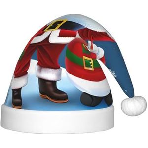 SSIMOO Kerstman en sneeuwpop heerlijke kinderen pluche kersthoed - vakantie decoratieve hoed voor feesten, feestelijk plezier en meer